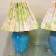Vintage pair of blue ceramic table lamps