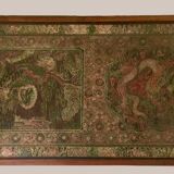 Chinese coffee table 1950 teak and painted parchment