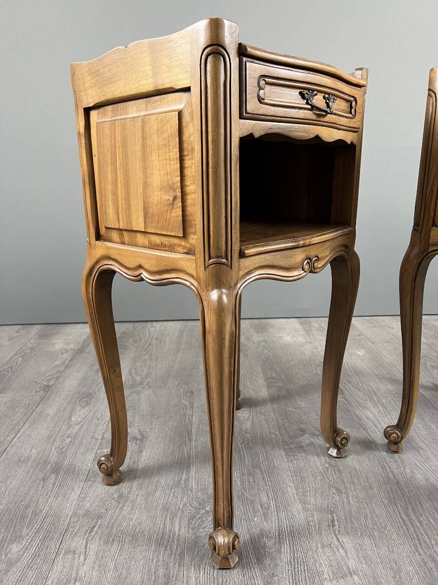 Pair of Louis XV style bedside tables in wood, 20th century