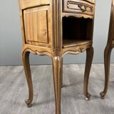 Pair of Louis XV style bedside tables in wood, 20th century