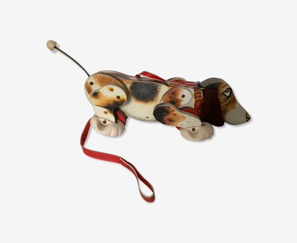 Fisher price wooden shooting dog 1961