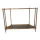 Console "Hollywood Regency" en laiton, plexiglas et verre, circa 1970