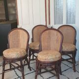 4 bamboo and cane chairs