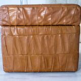 Square leather patchwork de Sede box pouf 1970