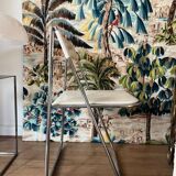 Italian folding chair in leather "Tamara" by Arrben 1970 vintage
