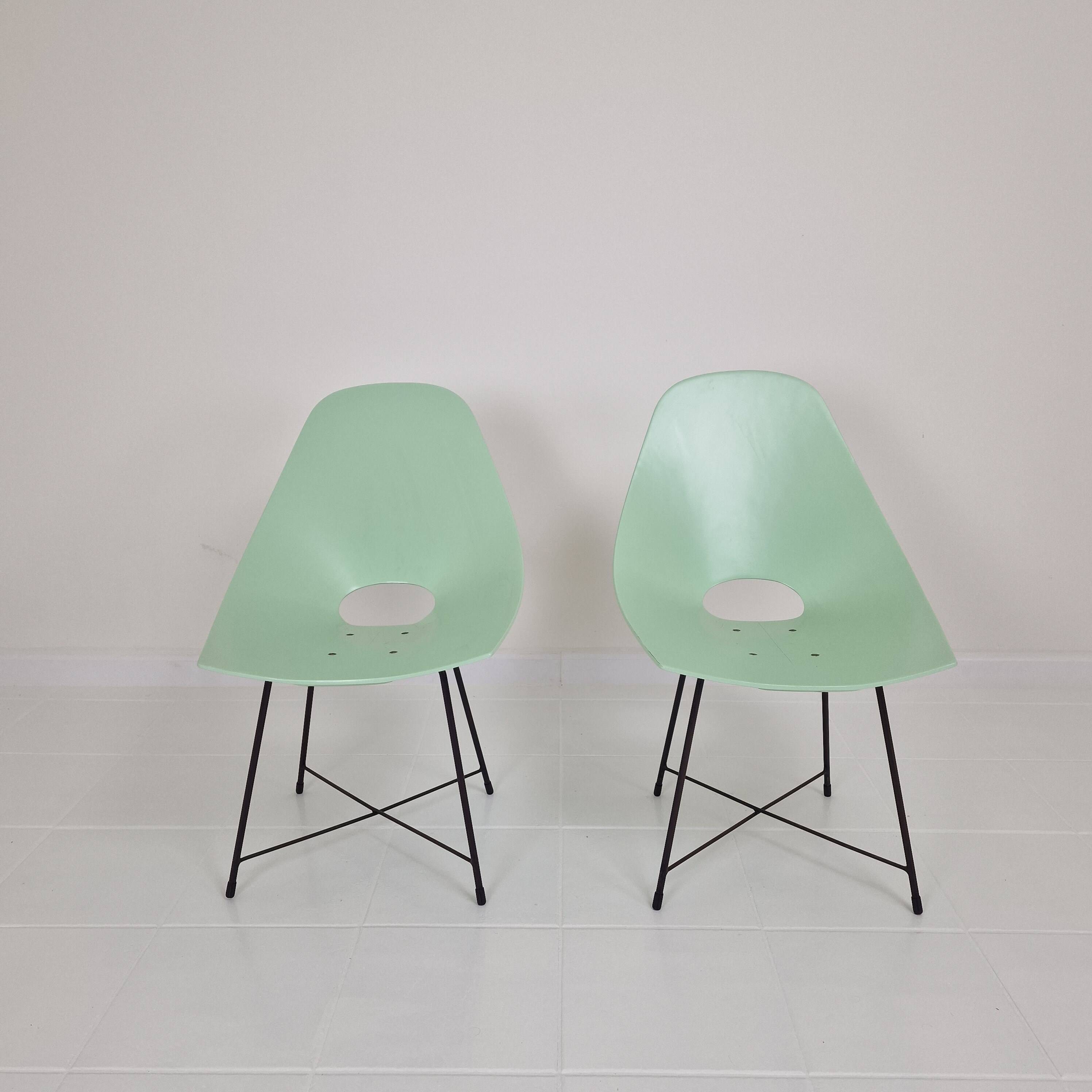 Pair of Augusto Bozzi Chairs for Saporiti, Italy 1950's