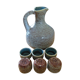 Pitcher and its 6 small ceramic cups sign Accolay