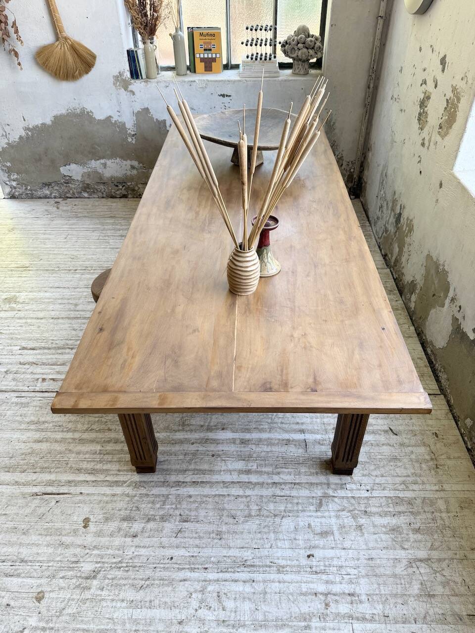 Country farmhouse table in solid beech and oak 2.5m XL