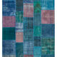 Handwoven turkish contemporary 203 cm x 300 cm blue patchwork rug