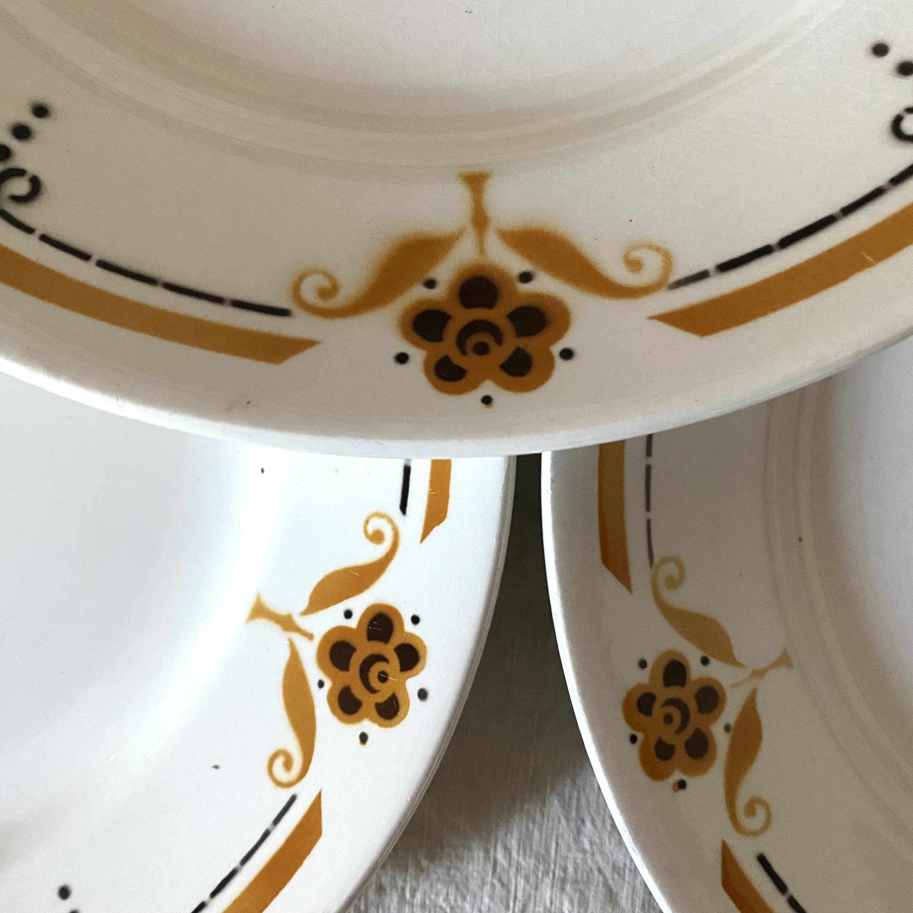 Soup plates from the 60s, Luneville earthenware
