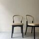 set of 2 chairs in ash and beige leather "Goteborg" by Gunnar Asplund for Cassina, design 1990