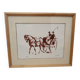 Frame and original and numbered watercolor by C. Spriet Horse and carriage