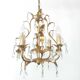 Chandelier pampilles and leaves golden metal