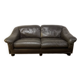 Leolux vintage 2 seater sofa in brown leather