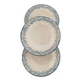 3 deep plates, ironstone, Salins, Provence model