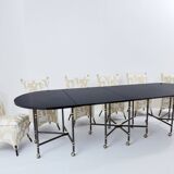 Maison Jansen table à manger Royal extensible laque noire 1960