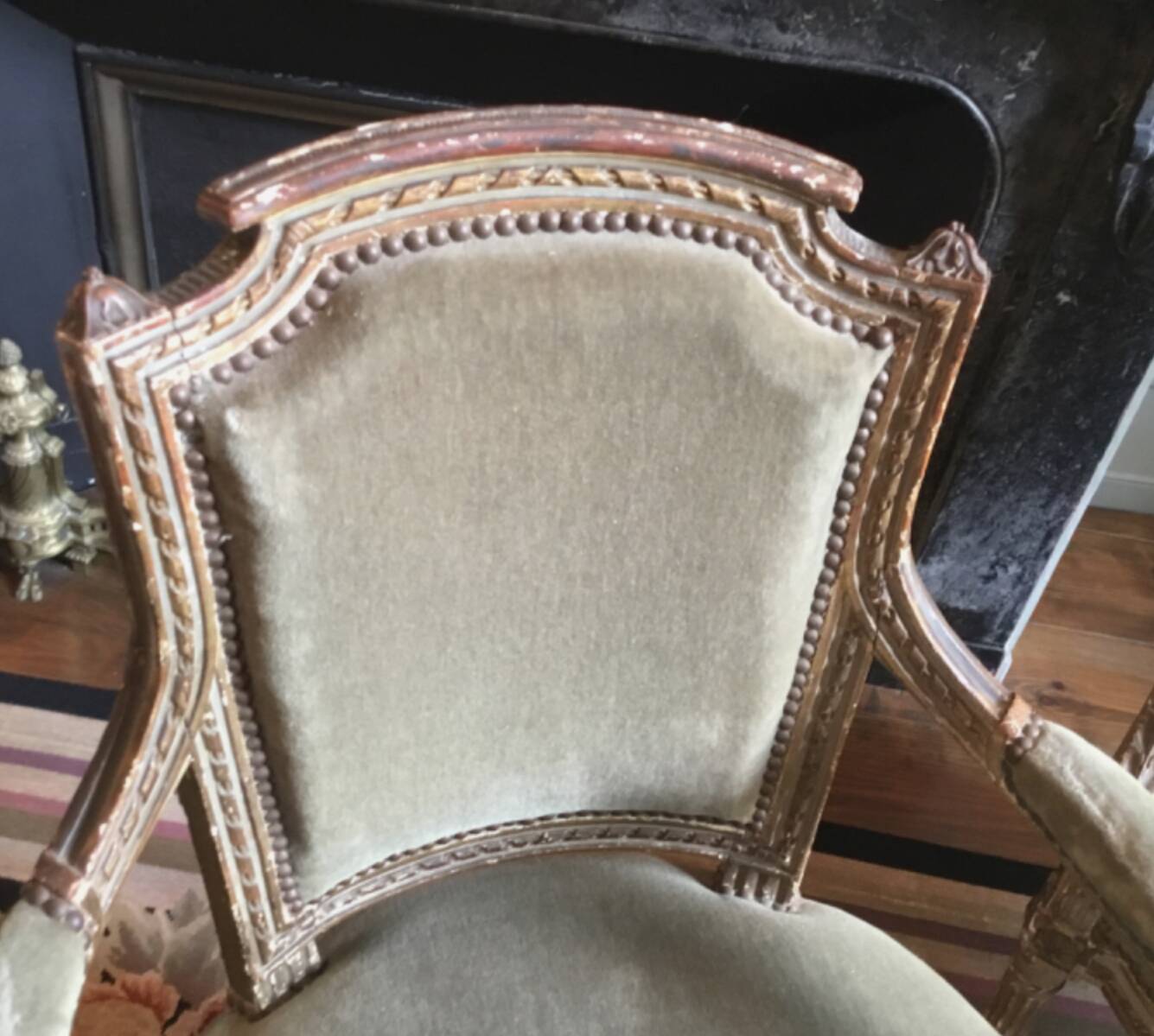 Pair of convertible armchairs Louis XVI.18th century