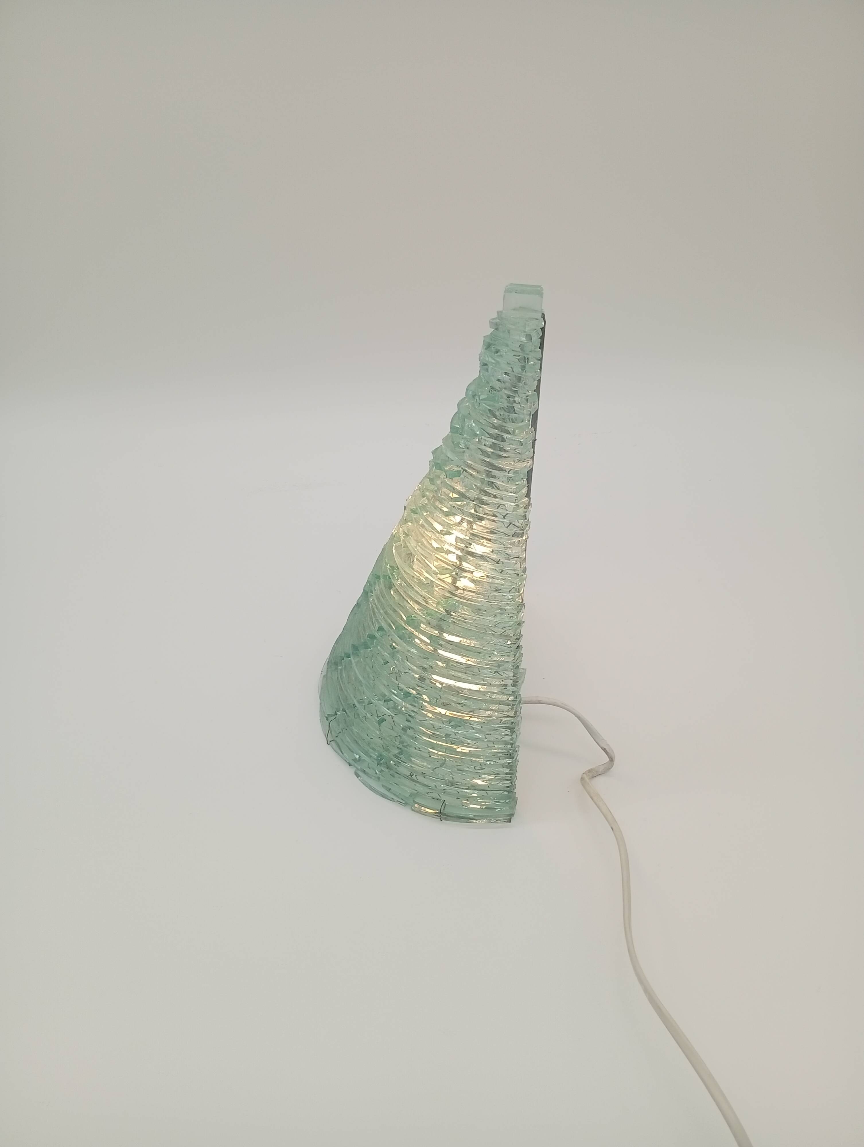 Pyramid Lamp Tessons Stacked Glass Half Cone Postmodern Design 1980s