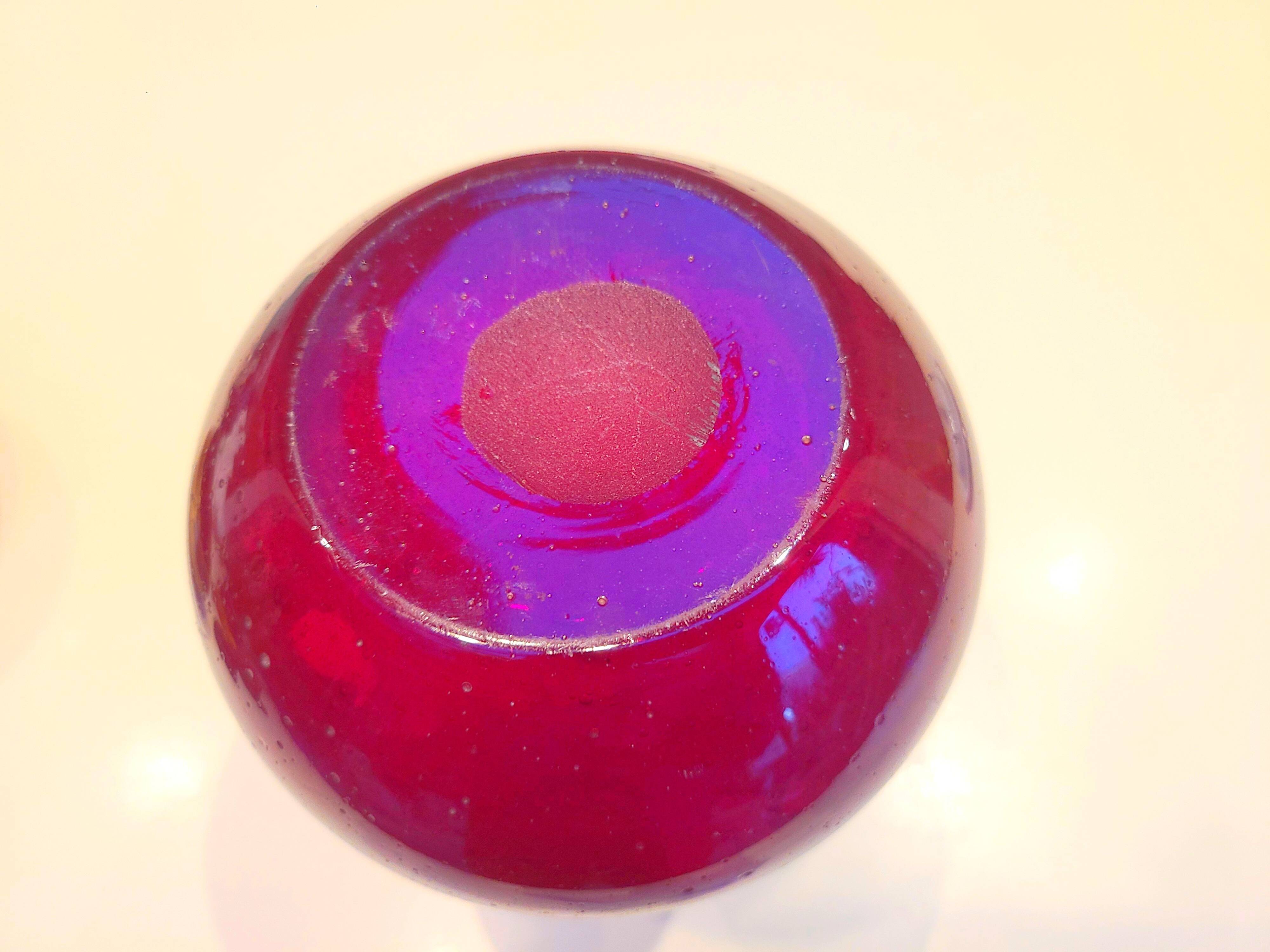 Antique mouth-blown glass vase
