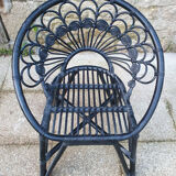 black bamboo armchair, pan tail