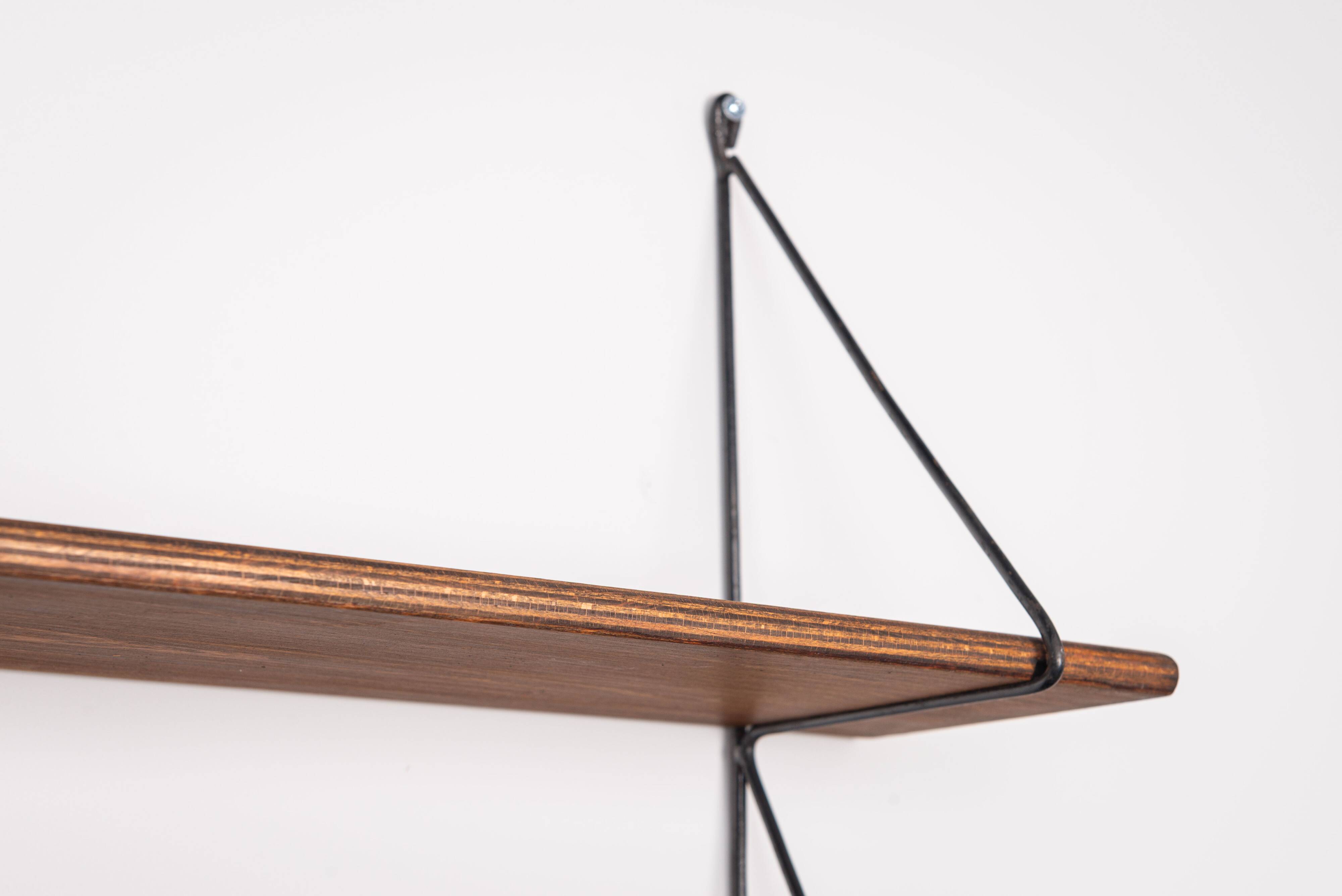 Set of minimalistic wooden shelving units
