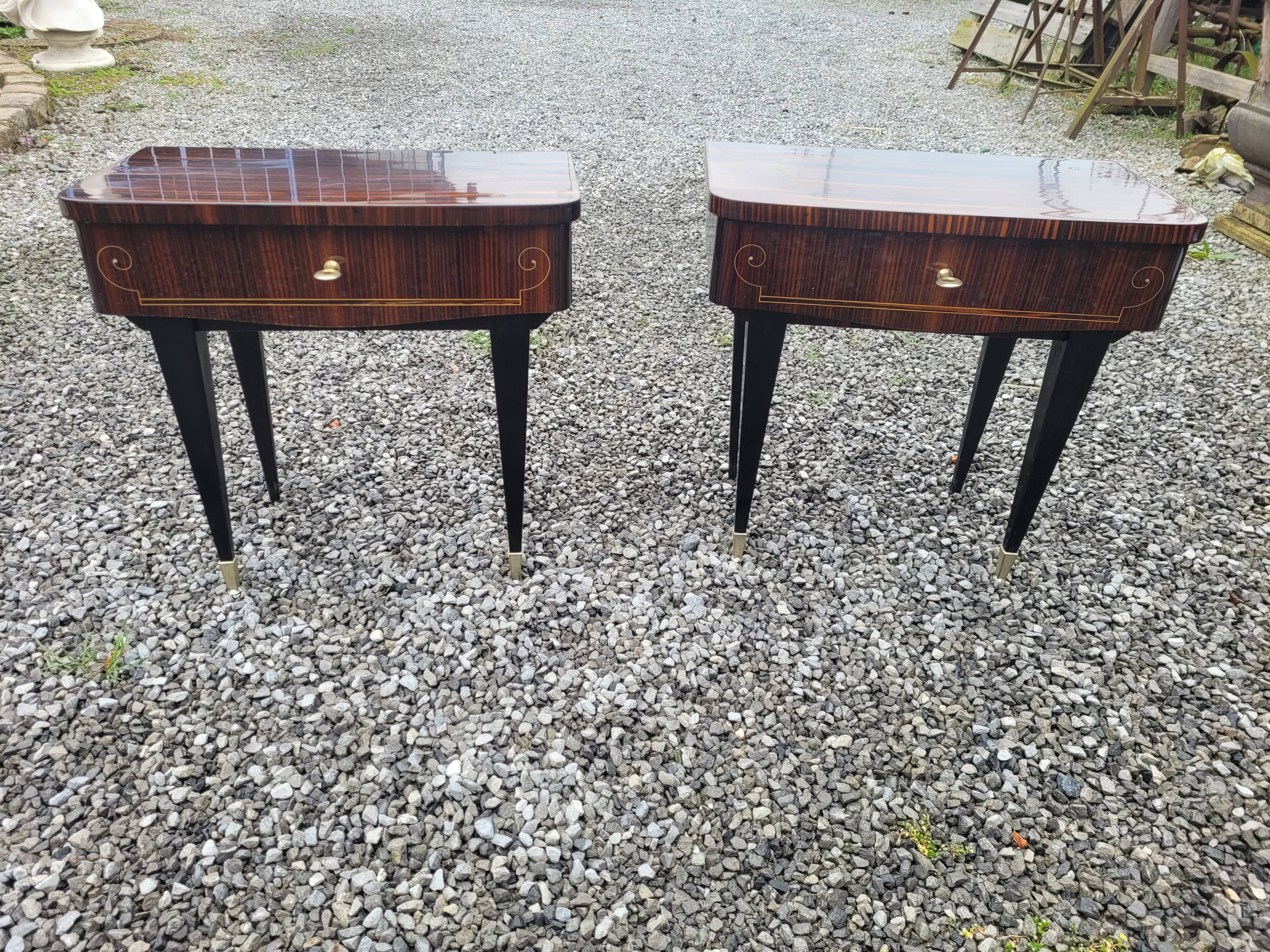 Pair of vintage rosewood bedside tables
