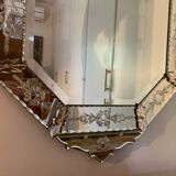 Bevelled venetian mirror with pediment, high 110 cm