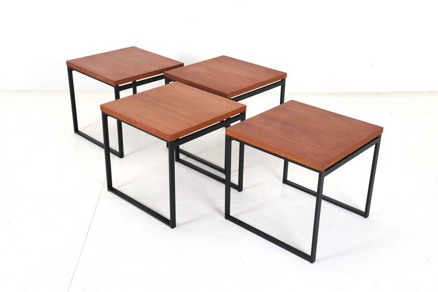 Table d'appoint en teck Rare Rego / Günter Renkel “Twen” / Design moderne du milieu du siècle / Années 1950 / Modernisme des années 1960