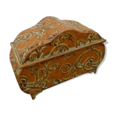 Old two-tone stamped metal box