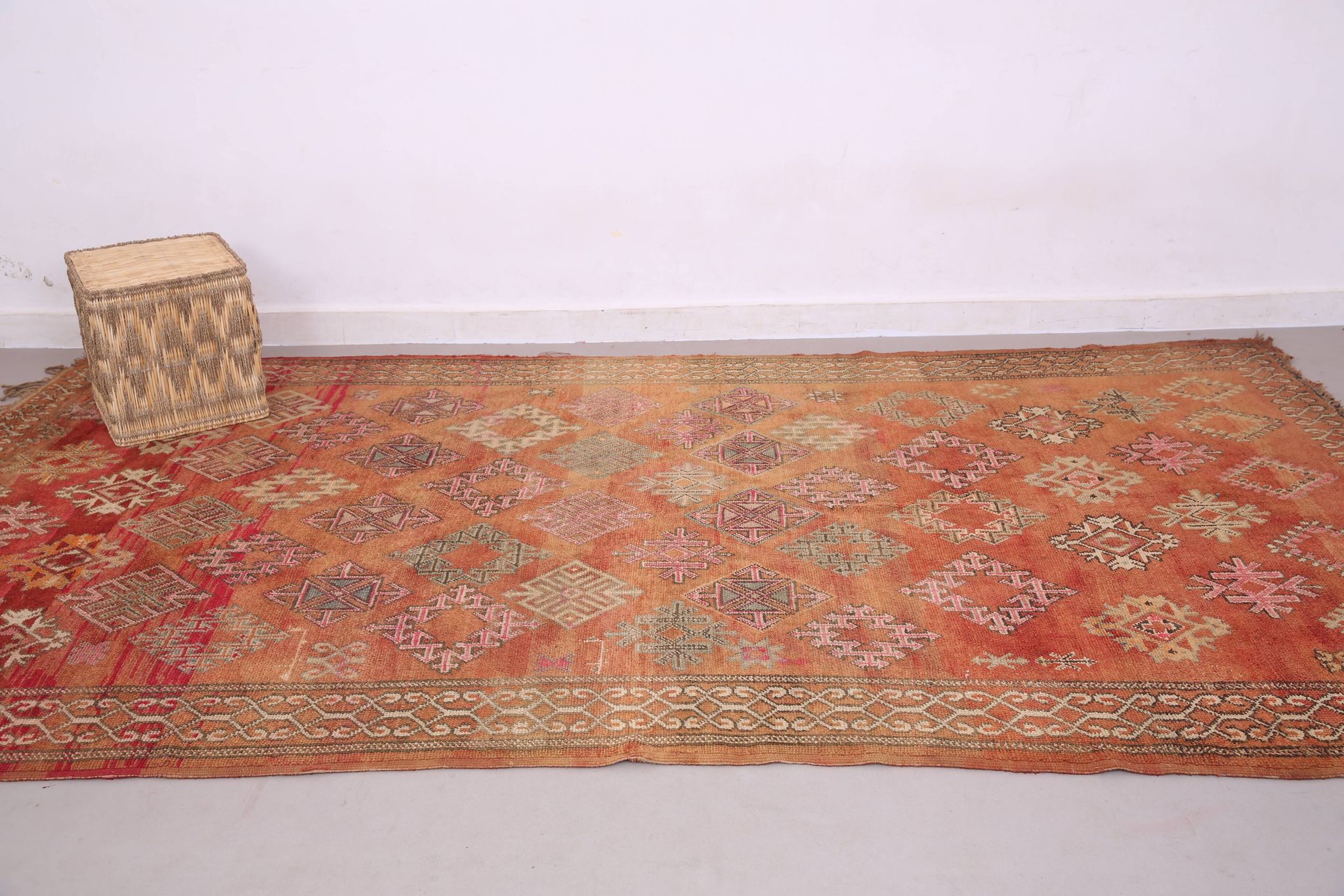 Vintage Moroccan Wool Rug 185 x 337 cm - Berber Handmade Rug - Bohemian Rug