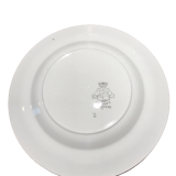 Assiette plate motifs verts et oranges, collection tokio - terre de fer de Longwy