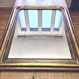 Old large Louis Phillipe mirror, gilded with gold leaf - Emilien"
