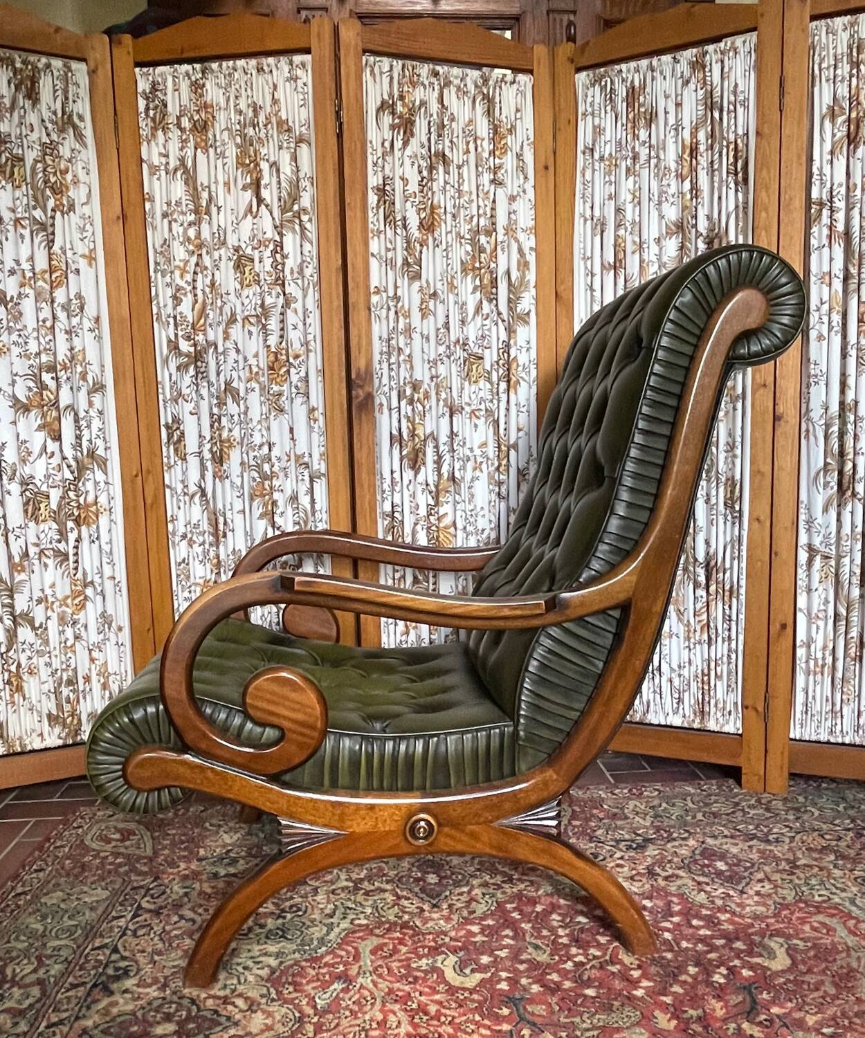 Vintage leather Chesterfield armchair