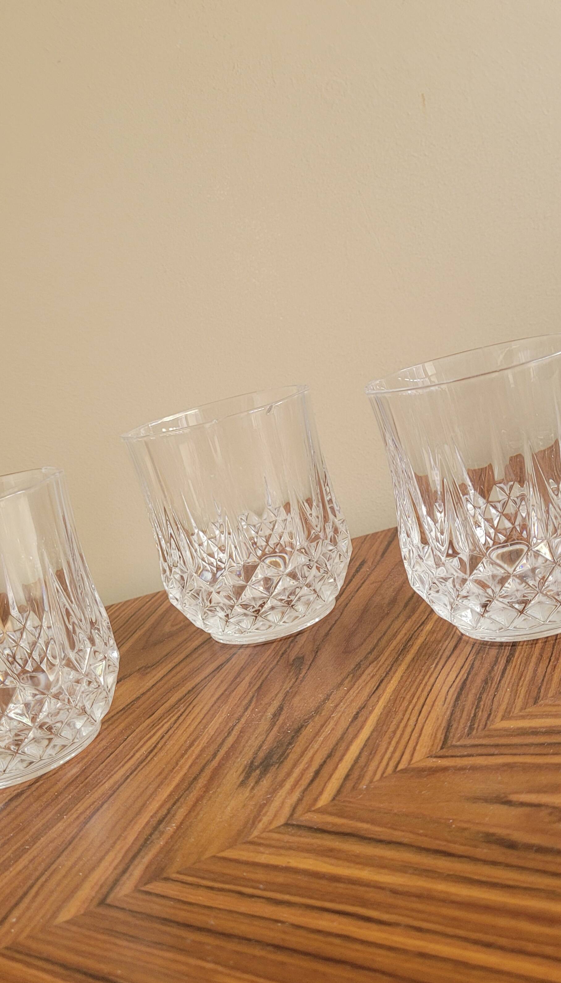 Set of 6 chiseled crystal water or whiskey glasses