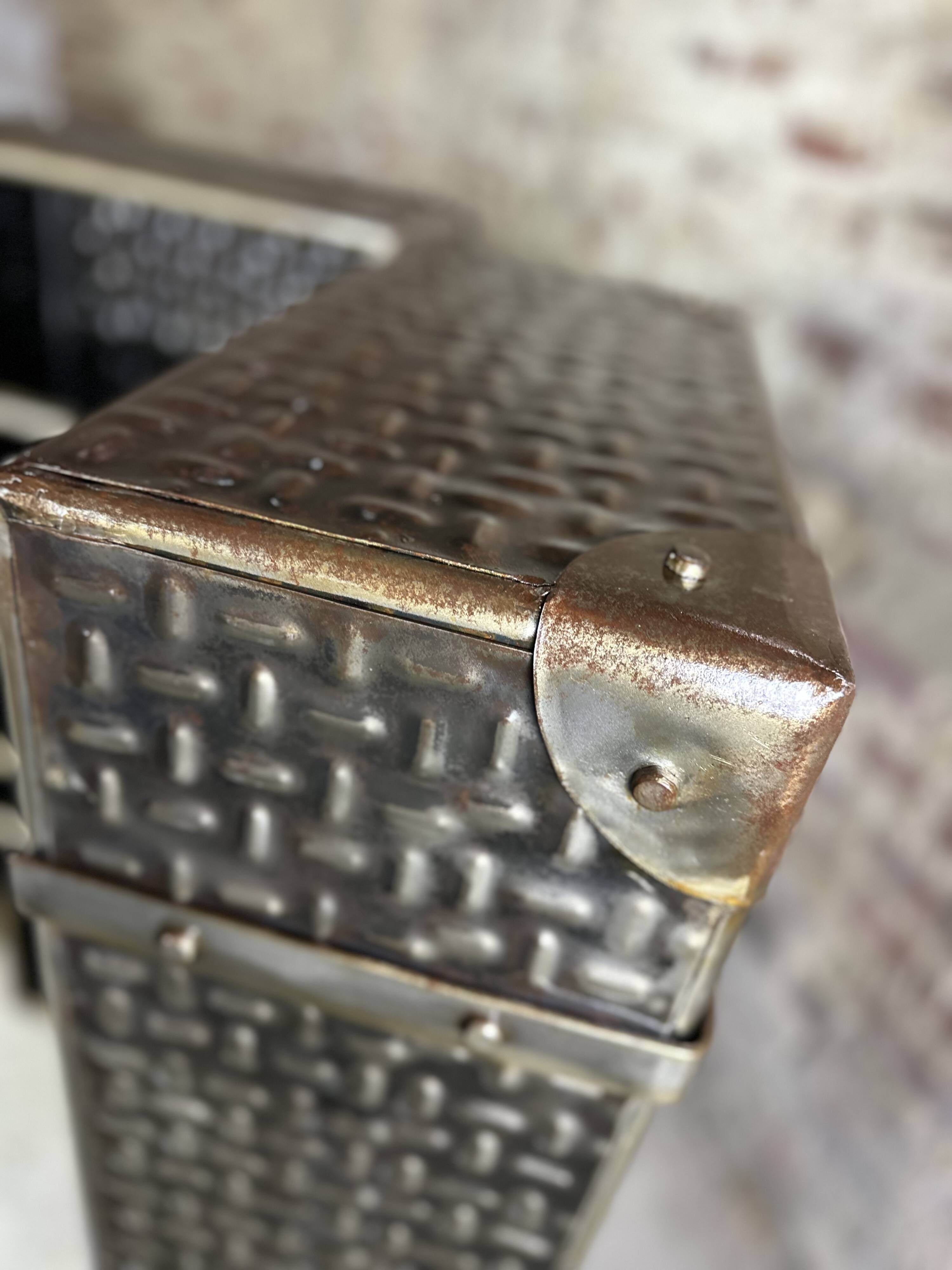 Bar trunk/storage unit in embossed steel 1980