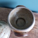 Covered sugar bowl in Puisaye stoneware signed Jean-Pierre Prud'homme