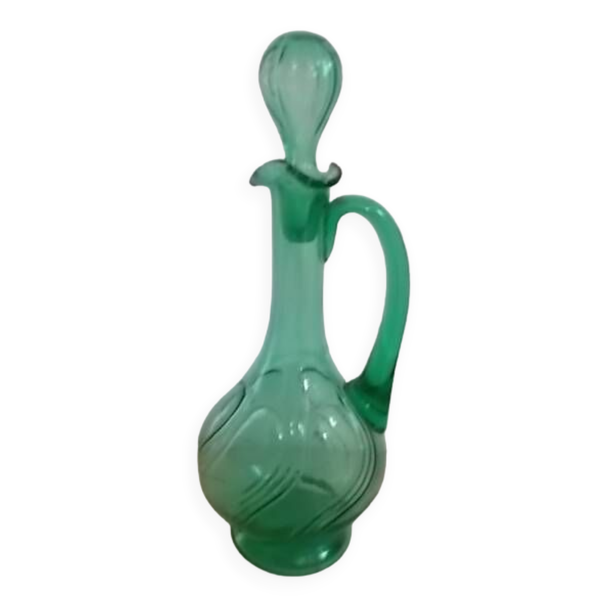 green glass carafe