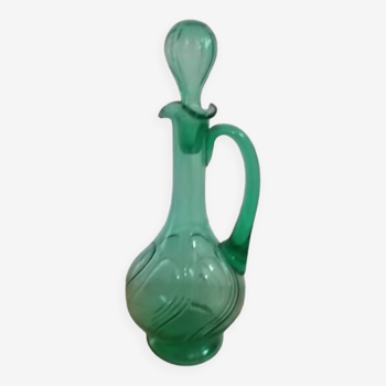 green glass carafe