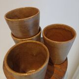 4 gobelets en grès Digoin