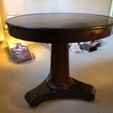 Large mahogany and marble empire pedestal table