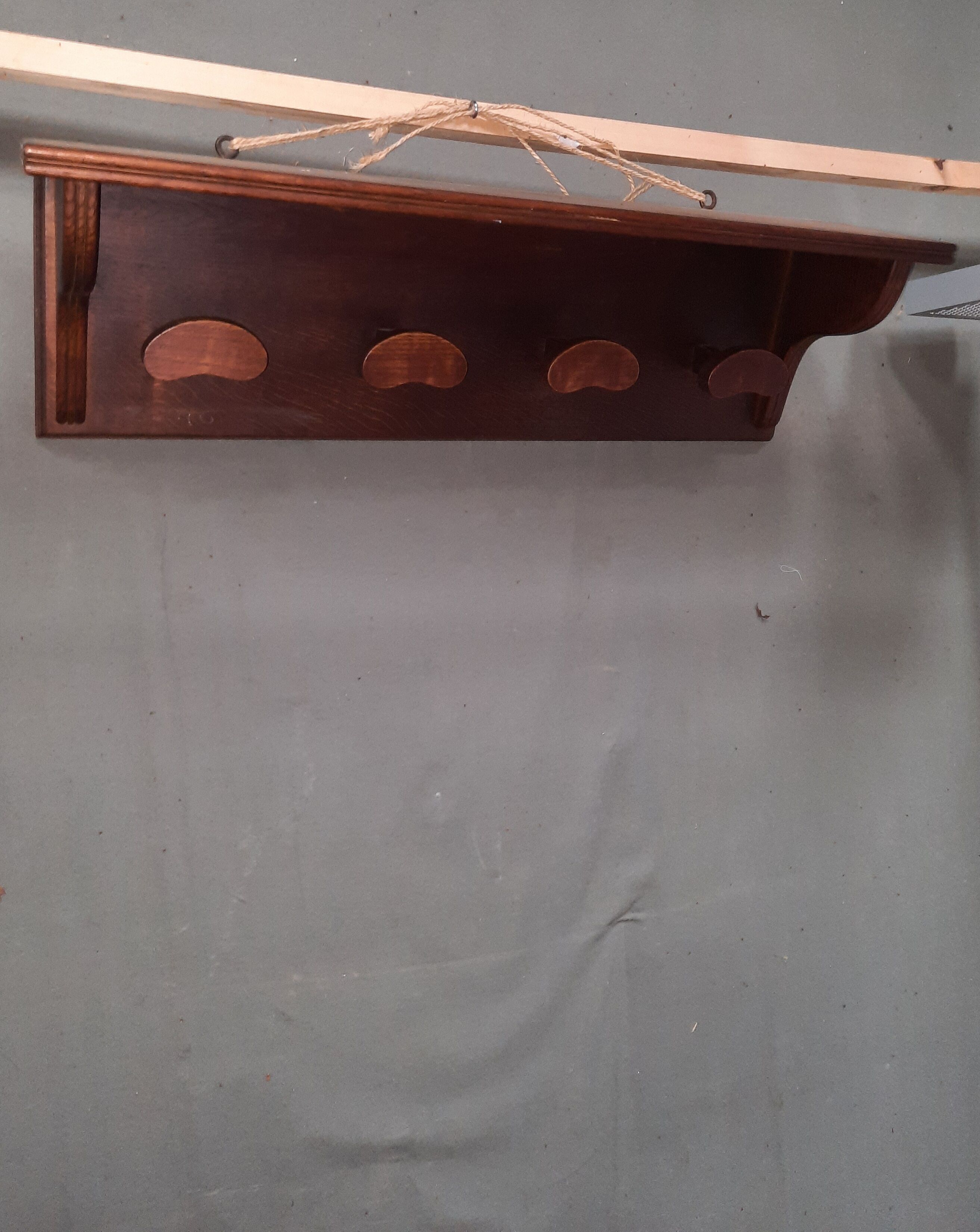 Wooden wall coat rack