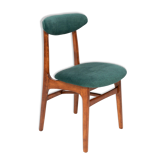 Chaise verte en velours Mid-Century conçue par Rajmund Hałas, Pologne, années 1960