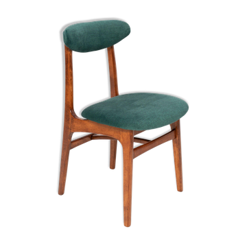 Green velvet Mid-Century chair designed by Rajmund Hałas, Poland, 1960s.