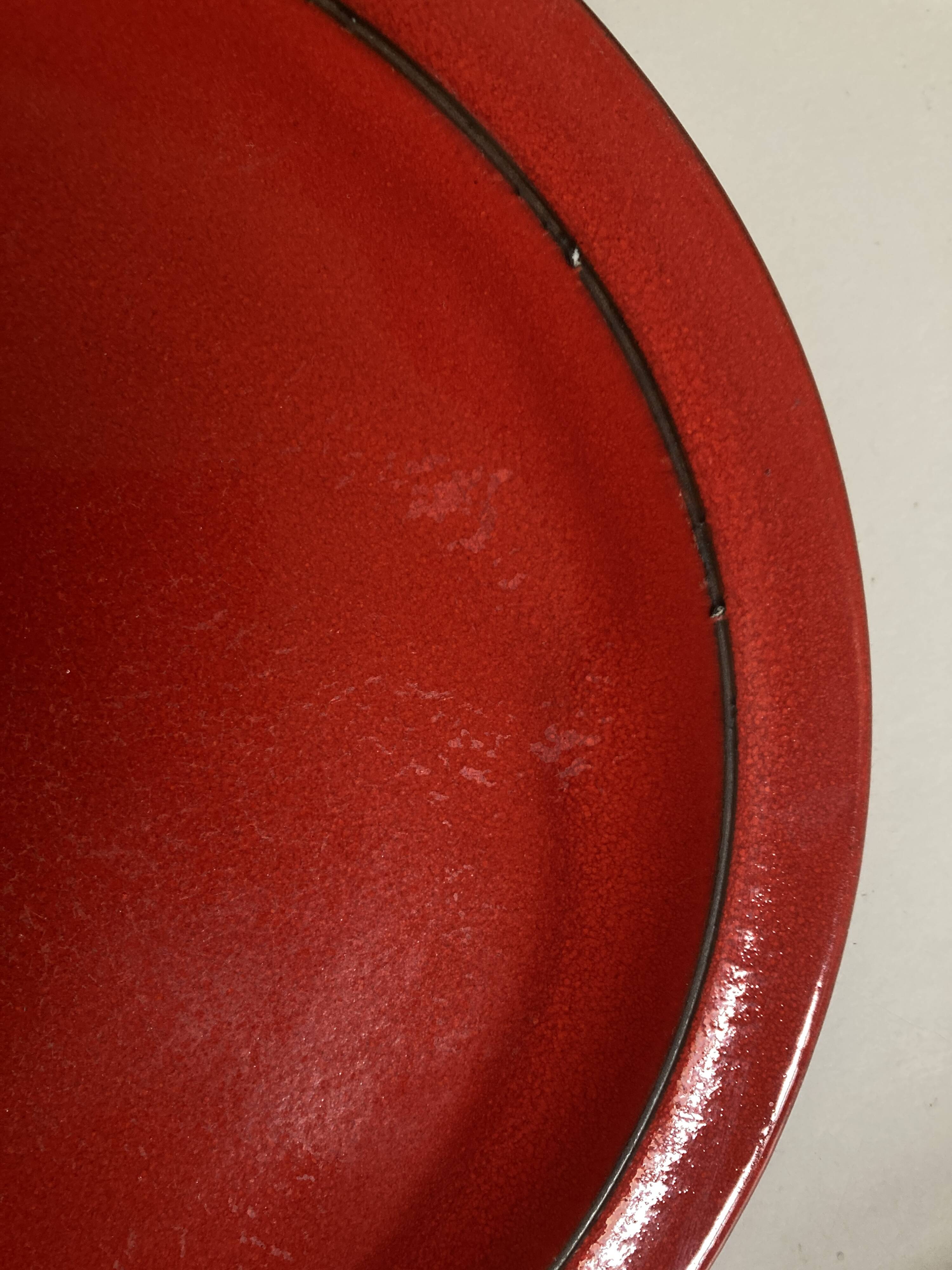 Set of 10 plates Hertha Bengtson Rosenthal 1970 in red stoneware.