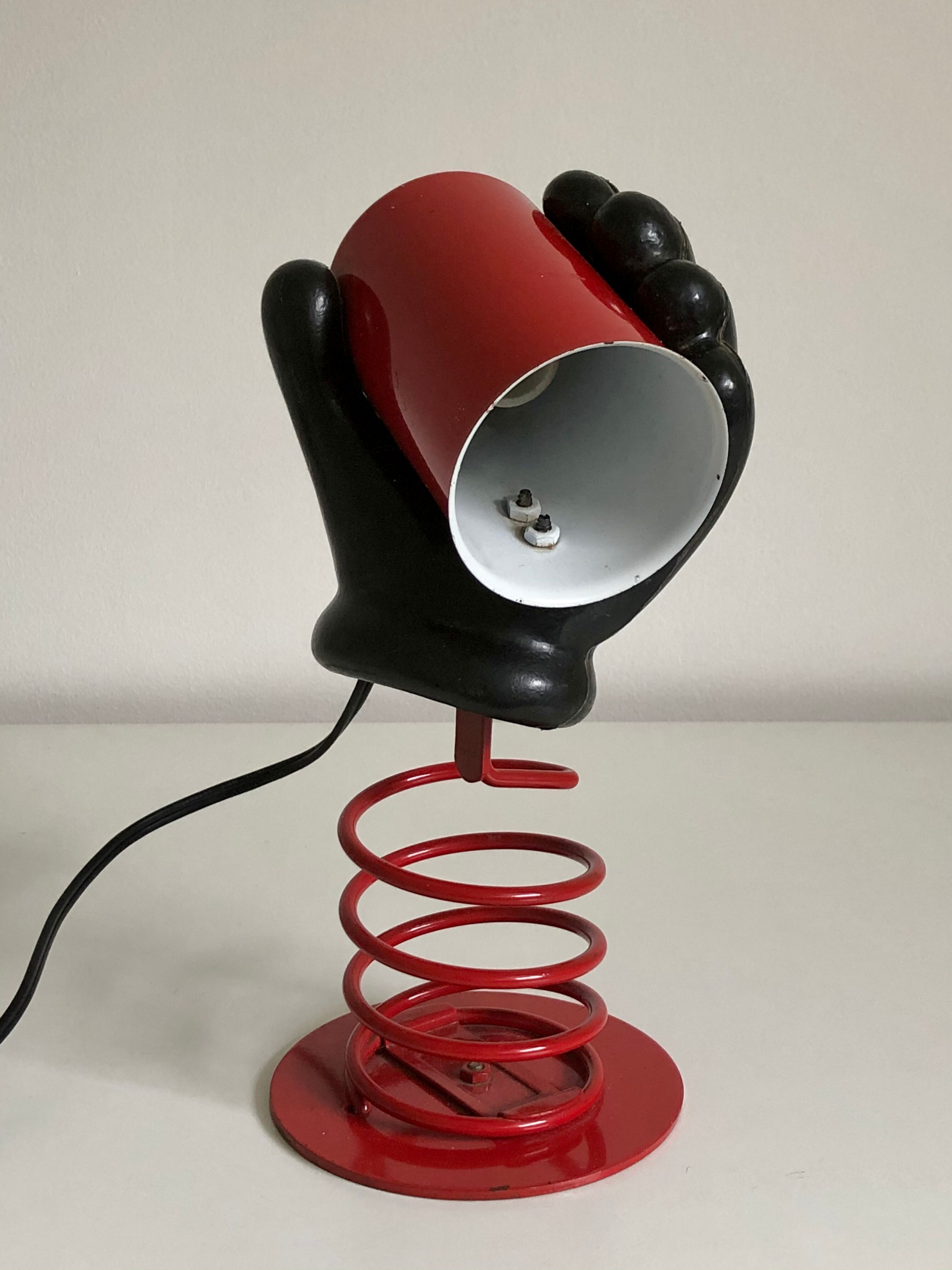 Hand lamp in lacquered and plastic metal, 1980