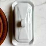 Beurrier Pillivuyt en porcelaine blanche