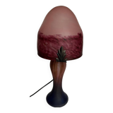 Mushroom lamp in frosted stained glass