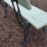 Garden bench with old cast-cast-or-cast-or-cast foot