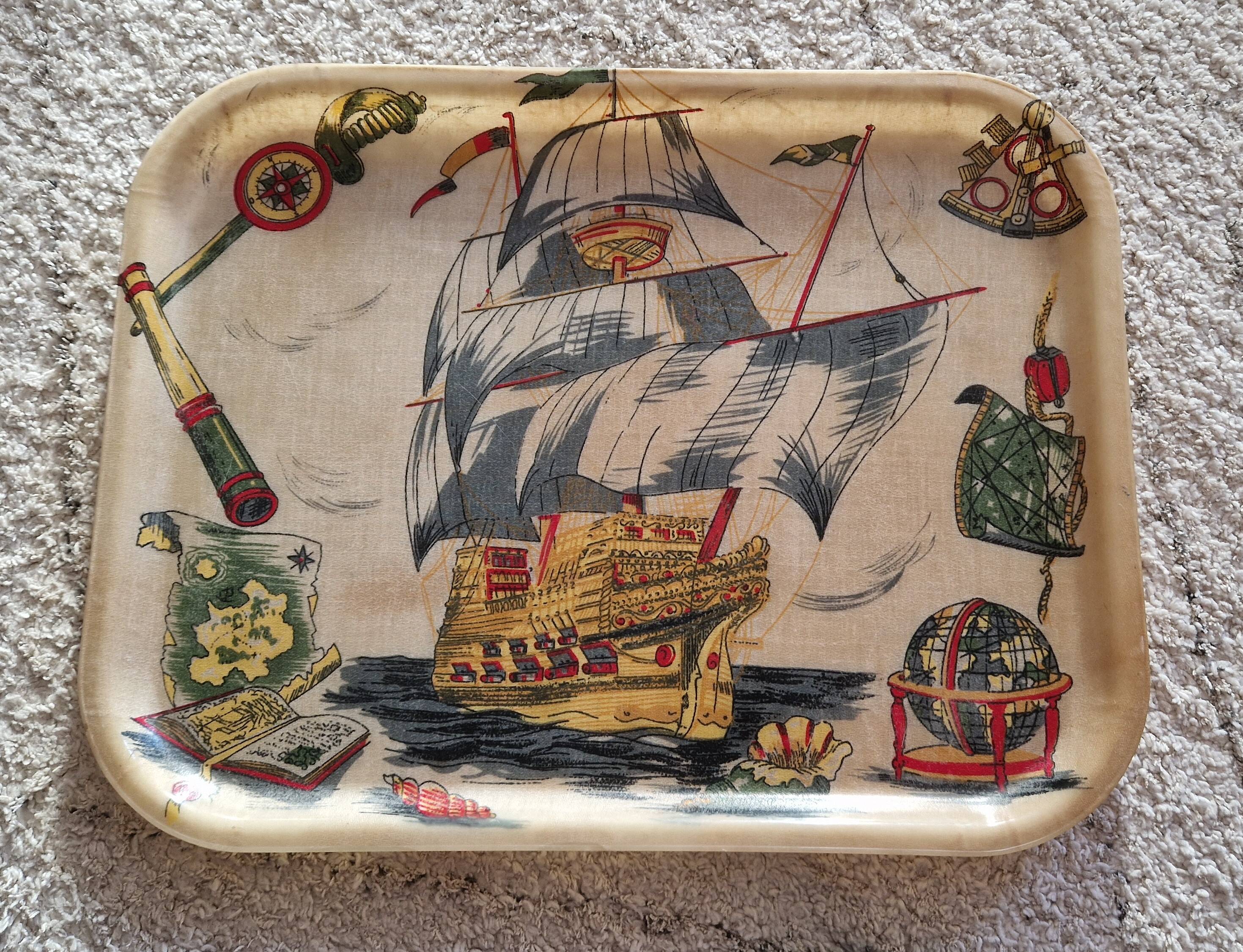 Fiberglass tray, old boat, vintage 1960s