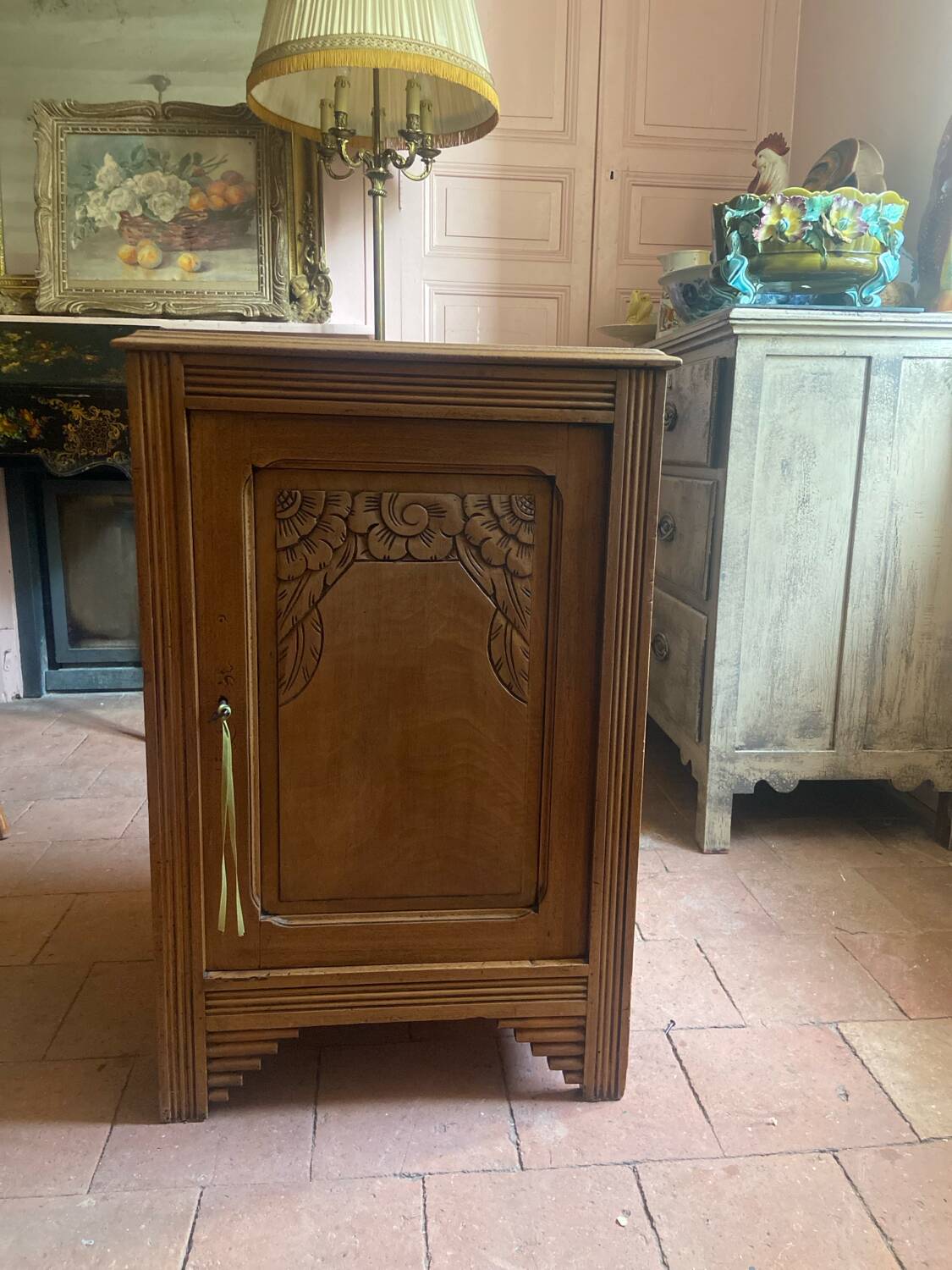 Antique Art Deco walnut sideboard